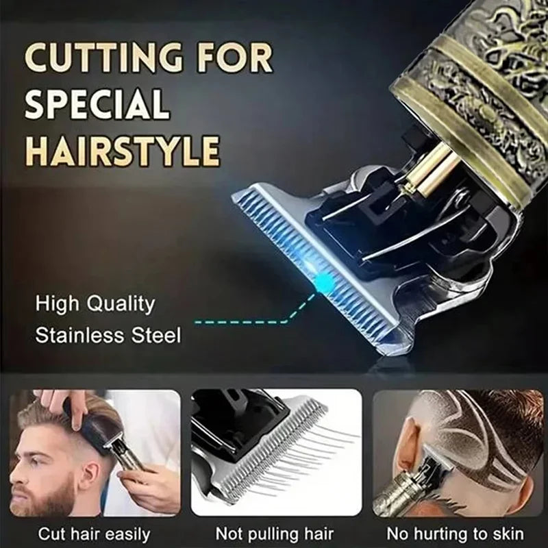 New！T9 Electric Hair Trimmer/Accessories | USB Professional Shaver |