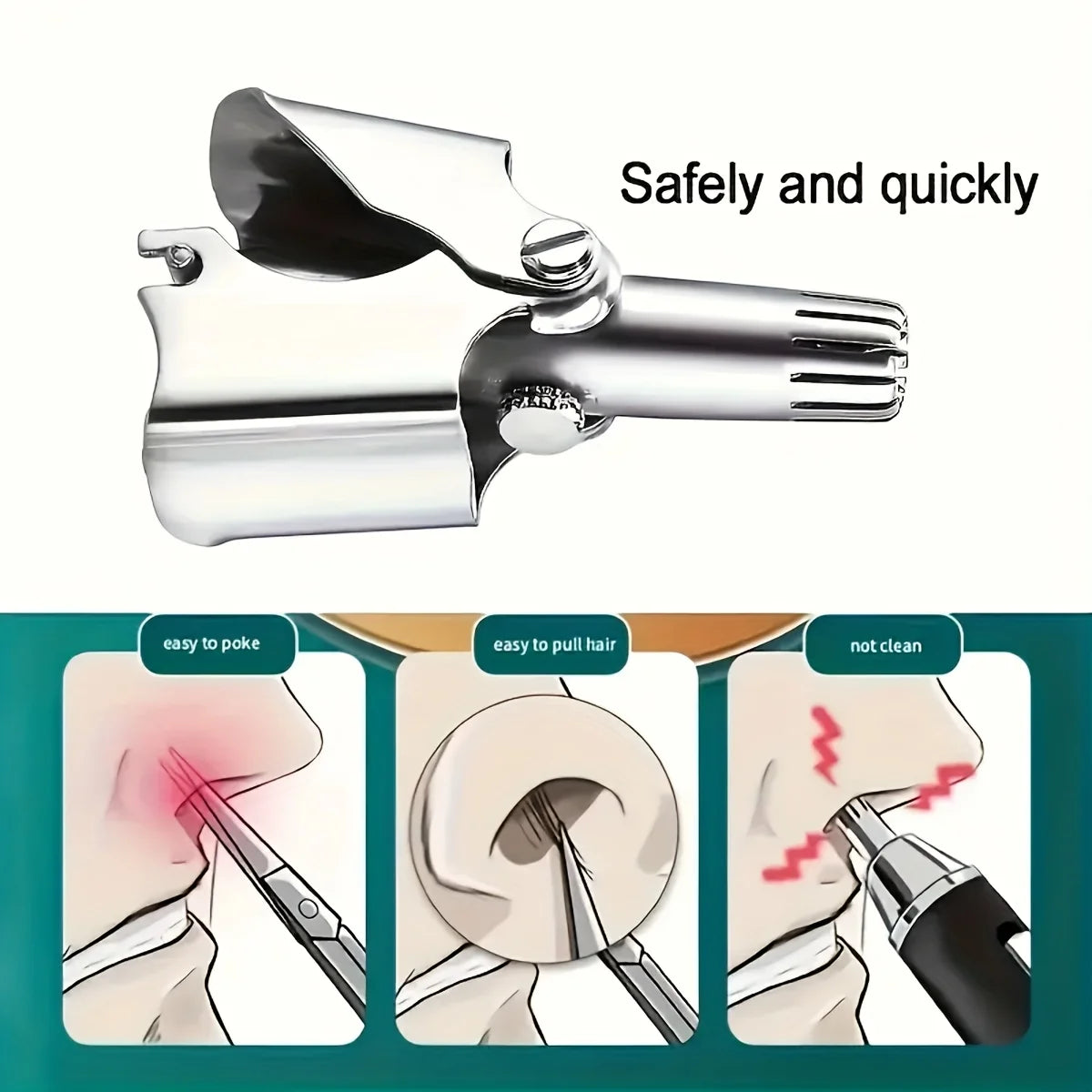 LISI Washable Portable Manual Nose Hair Trimmer for Men & Women