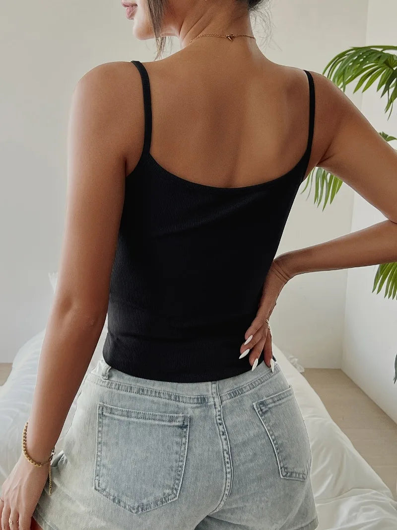 Women's Cropped Tops Spring and Summer Corset Korean Suspenders Vest