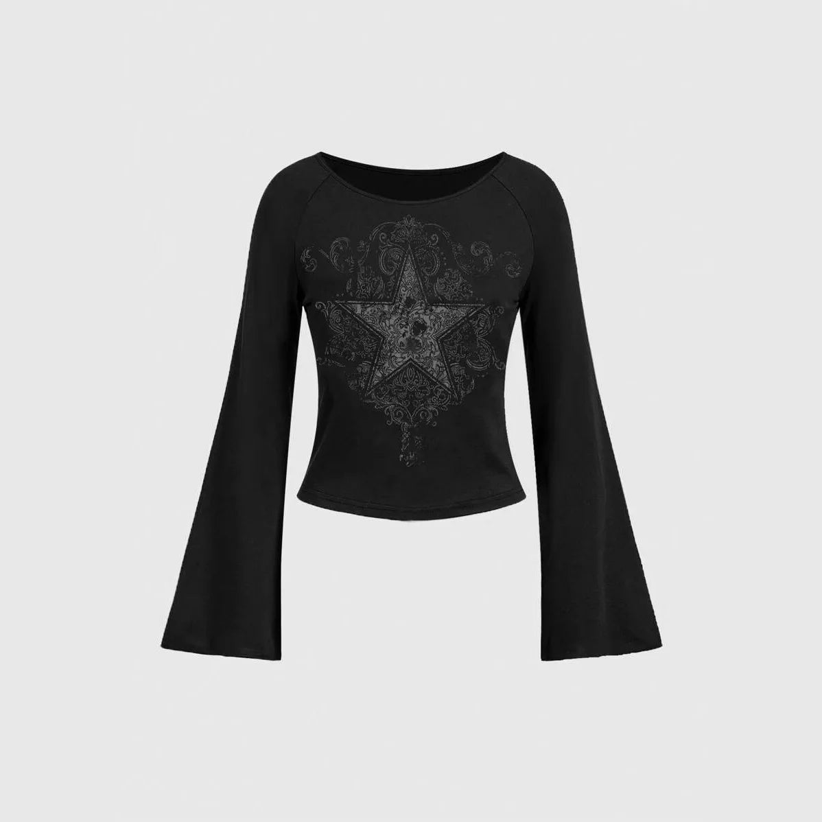 Y2K Grunge Emo Pattern Top Suitable for Autumn E-Girls Millennium