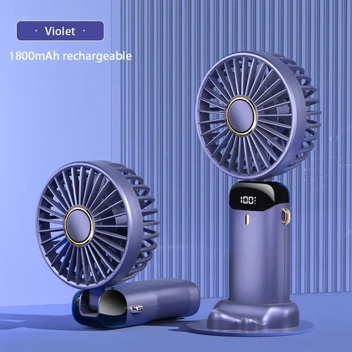 Portable Handheld Mini Fan Foldable Neck Hanging Fans 5 Speed USB