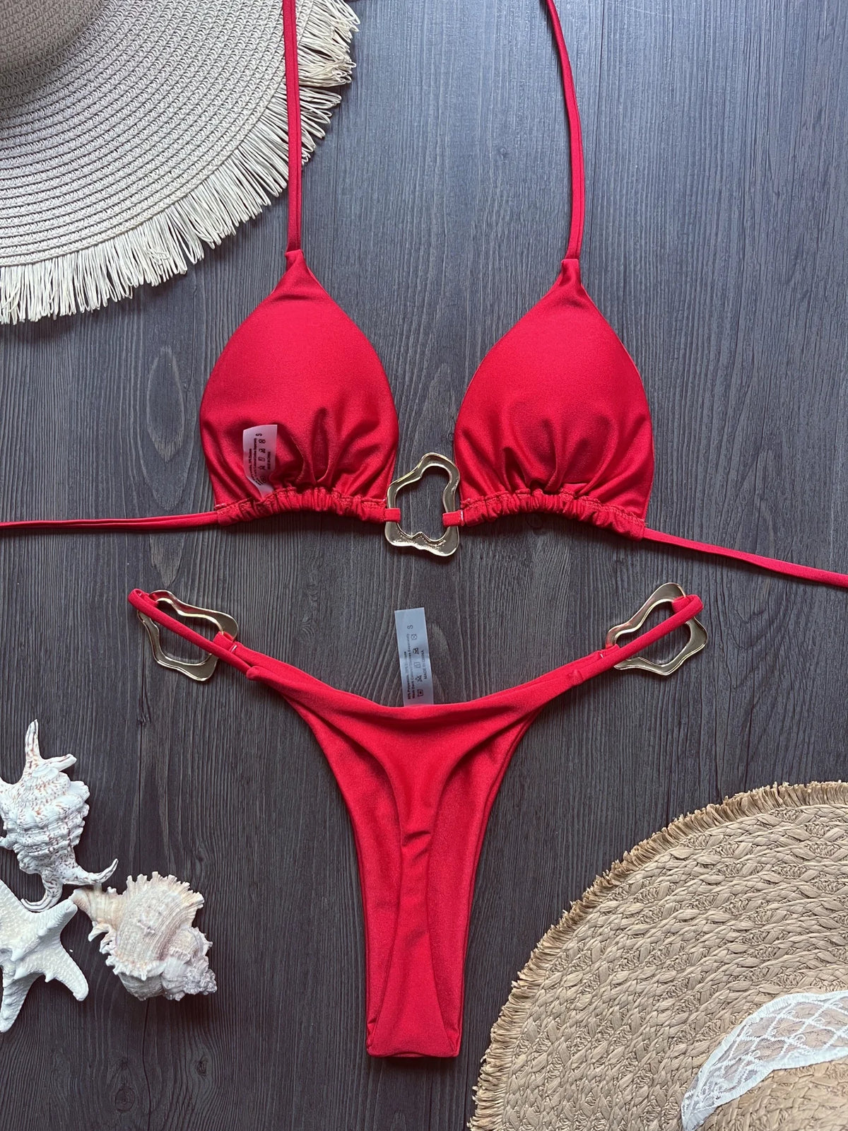Sexy Halter Micro Bikini 2026 Women Swimsuit Solid Swimwear Thong
