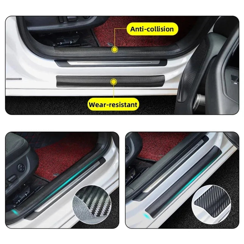 1-5m Nano Carbon Fiber Car Tape Sticker Door Mirror Paste Protector