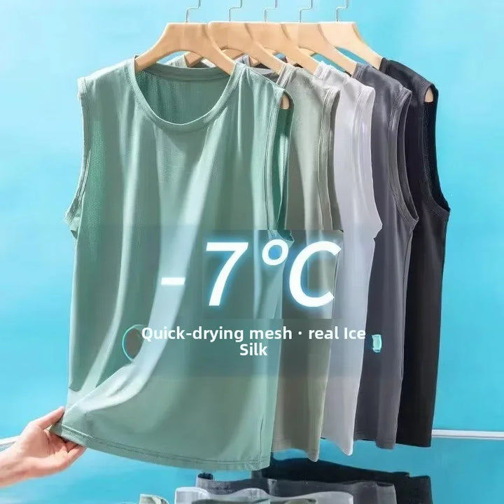 2026 Men's Ice Silk Mesh Vest Lightweight Sports Summer Wear
