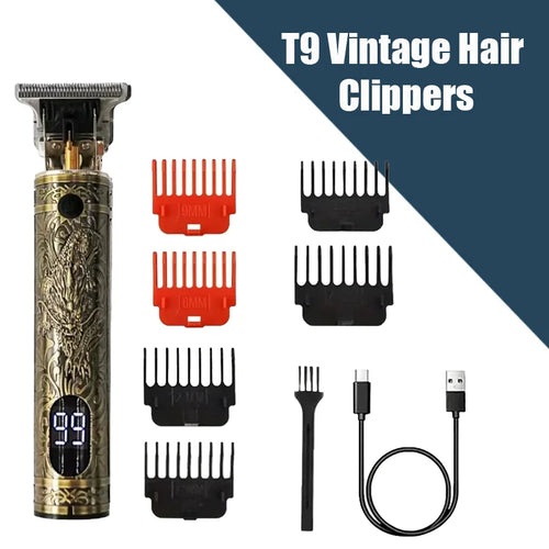 New！T9 Electric Hair Trimmer/Accessories | USB Professional Shaver |