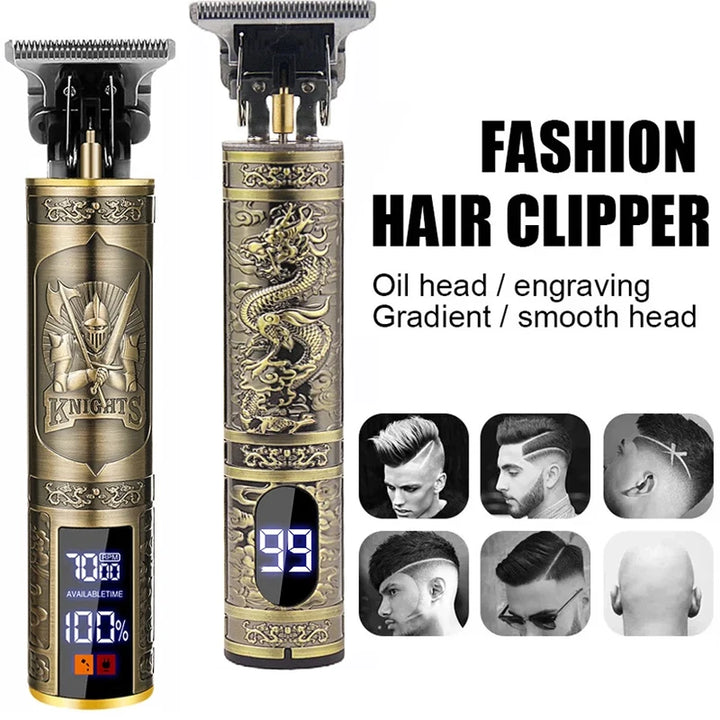 Cordless Hair Trimmer Vintage Hair Clipper USB Fast Charging Hair
