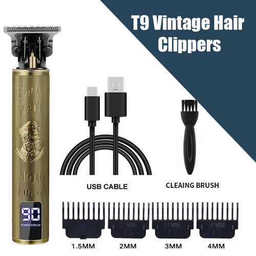 New！T9 Electric Hair Trimmer/Accessories | USB Professional Shaver |
