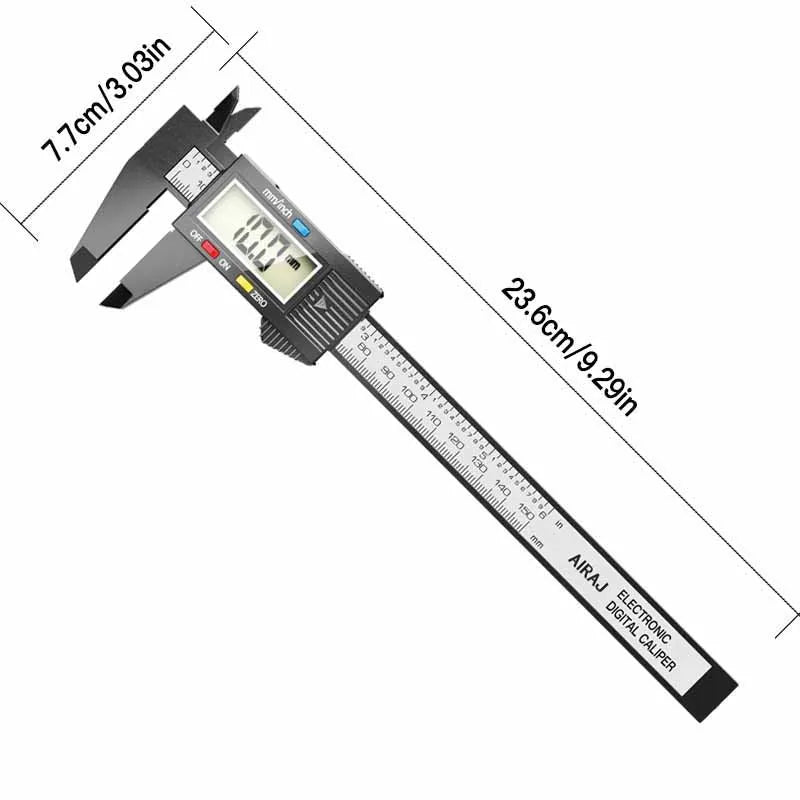 AIRAJ Vernier Caliper Plastic Digital Caliper, Inch Metric Fraction