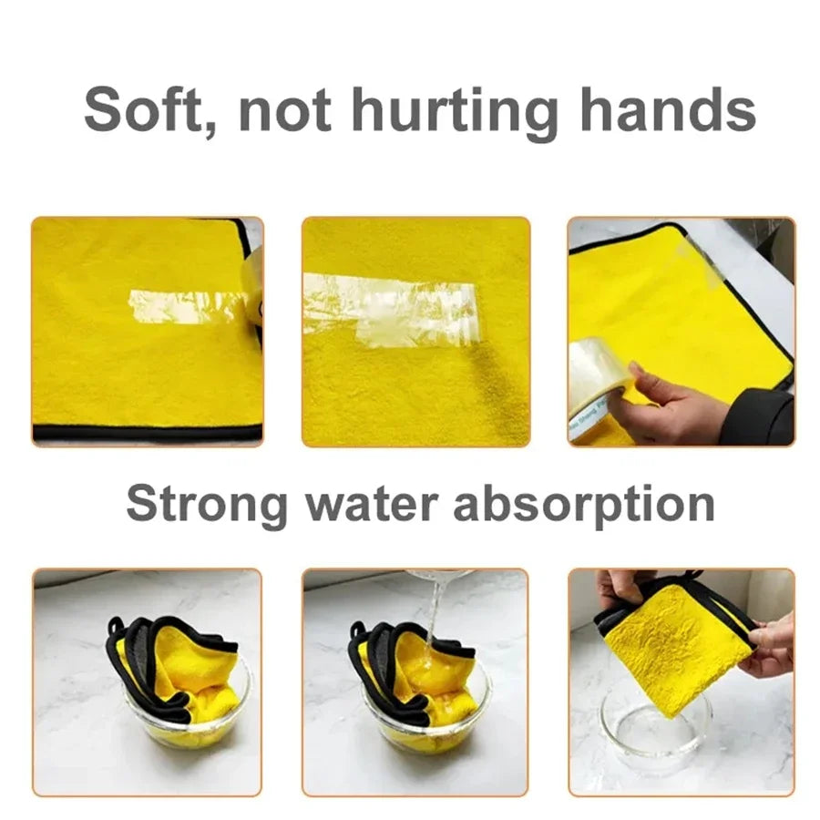 1/2/6pcs Microfiber Cleaning Towel Thicken Soft Drying Cloth Car Body