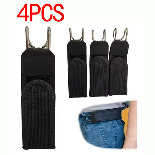 Portable Belt Buckle Unisex Elastic Waist Belt, Metal Hook Buckle-Free