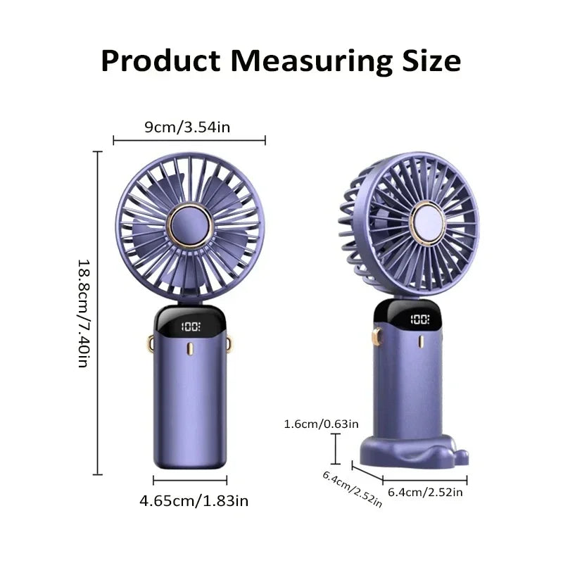 Portable Handheld Mini Fan Foldable Neck Hanging Fans 5 Speed USB