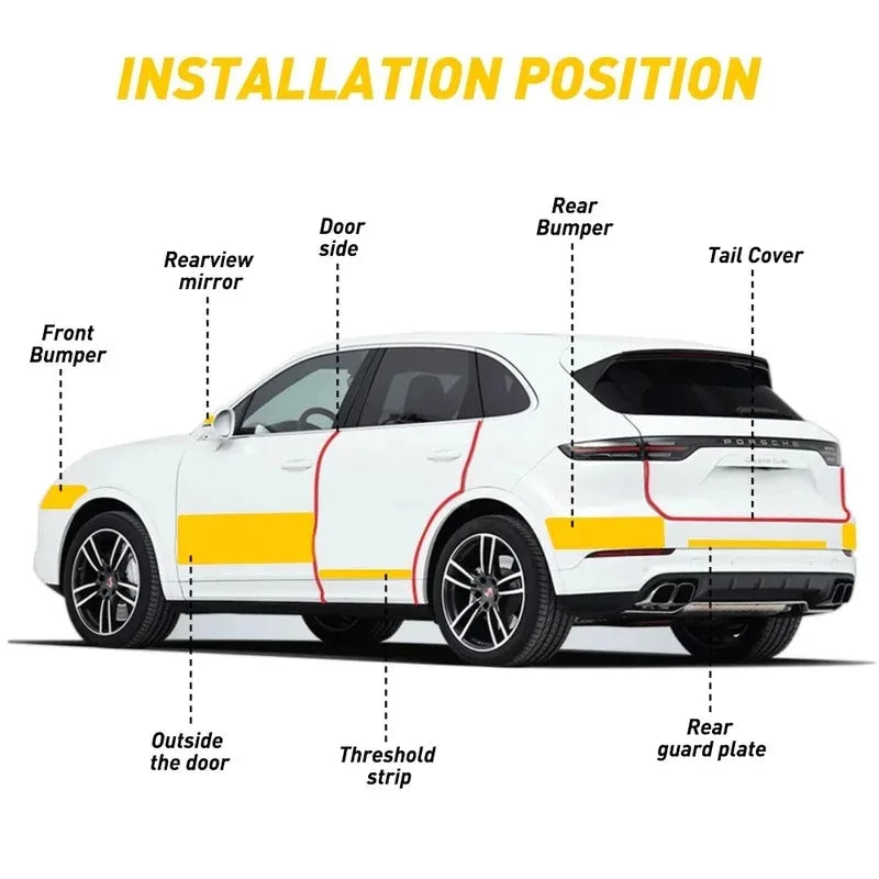 1-5m Nano Carbon Fiber Car Tape Sticker Door Mirror Paste Protector