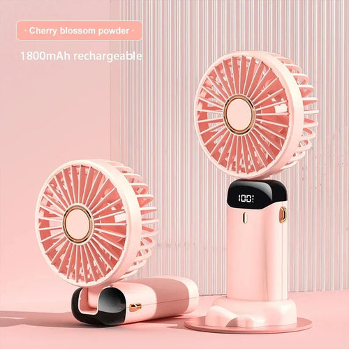 Portable Handheld Mini Fan Foldable Neck Hanging Fans 5 Speed USB