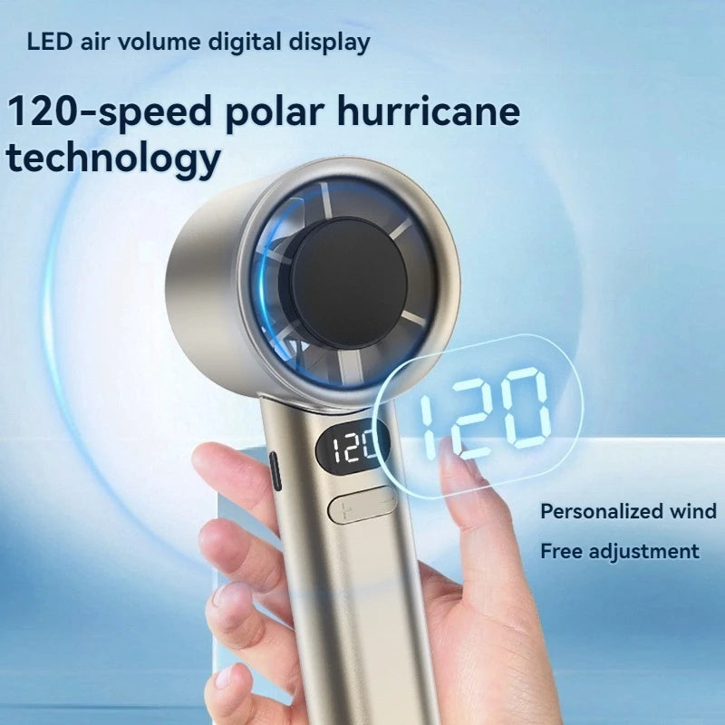 120 gear handheld small fan desktop USB charging turbo fan student
