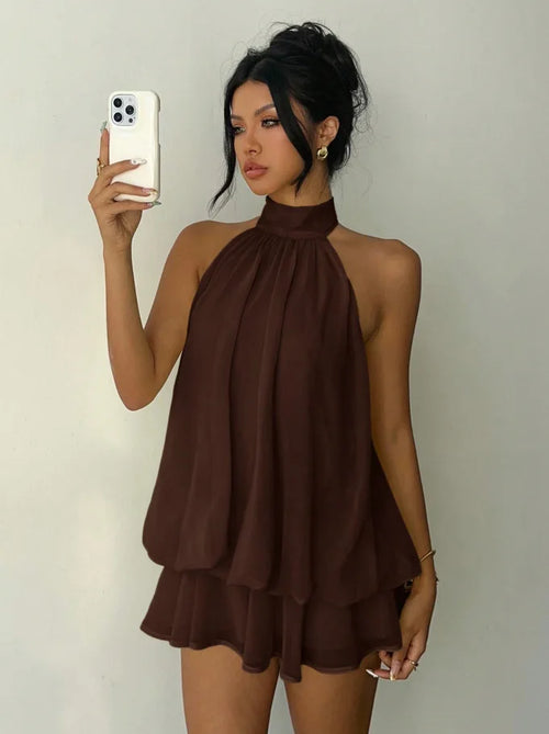 Women's Vacation Slim Fit Fashion Sexy Backless Halter Tie Waist