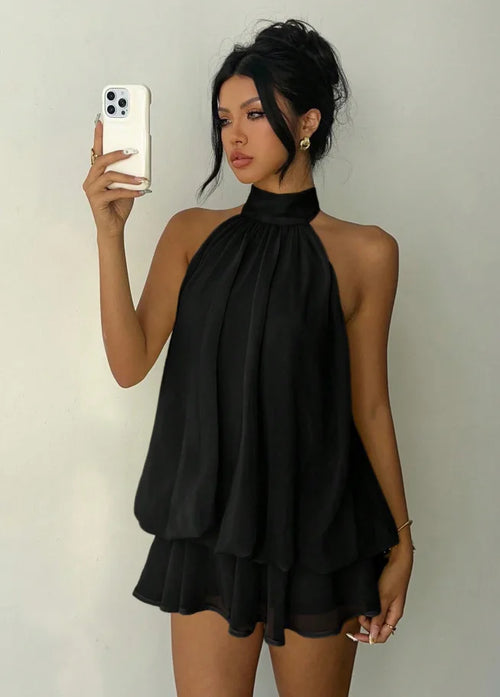 Women's Vacation Slim Fit Fashion Sexy Backless Halter Tie Waist