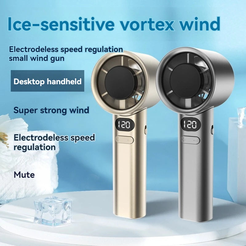 120 gear handheld small fan desktop USB charging turbo fan student