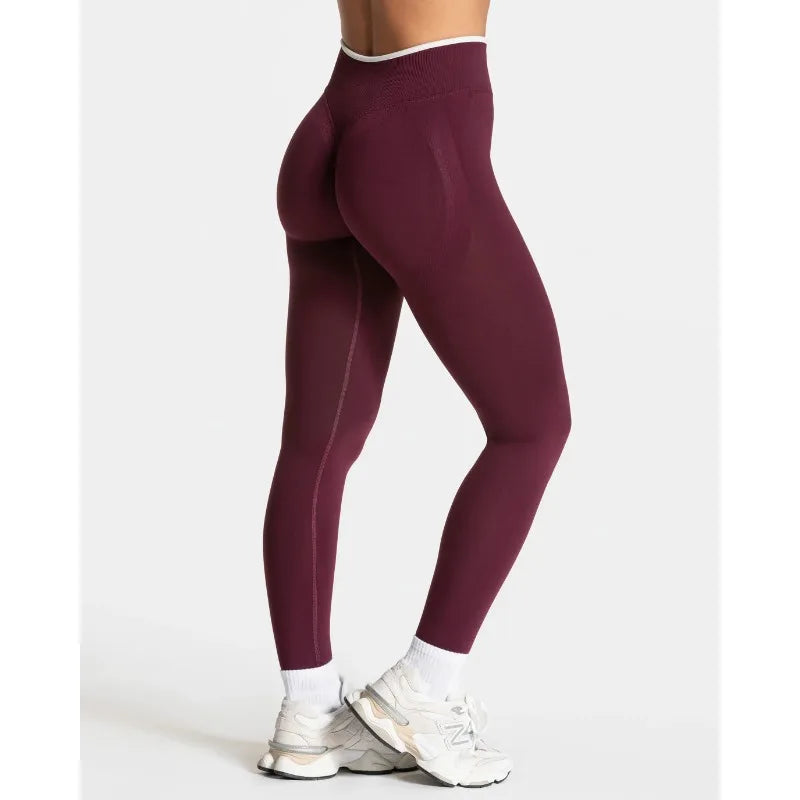 New Women's Color Blocking Yoga Leggings Seamless Knited Tights High