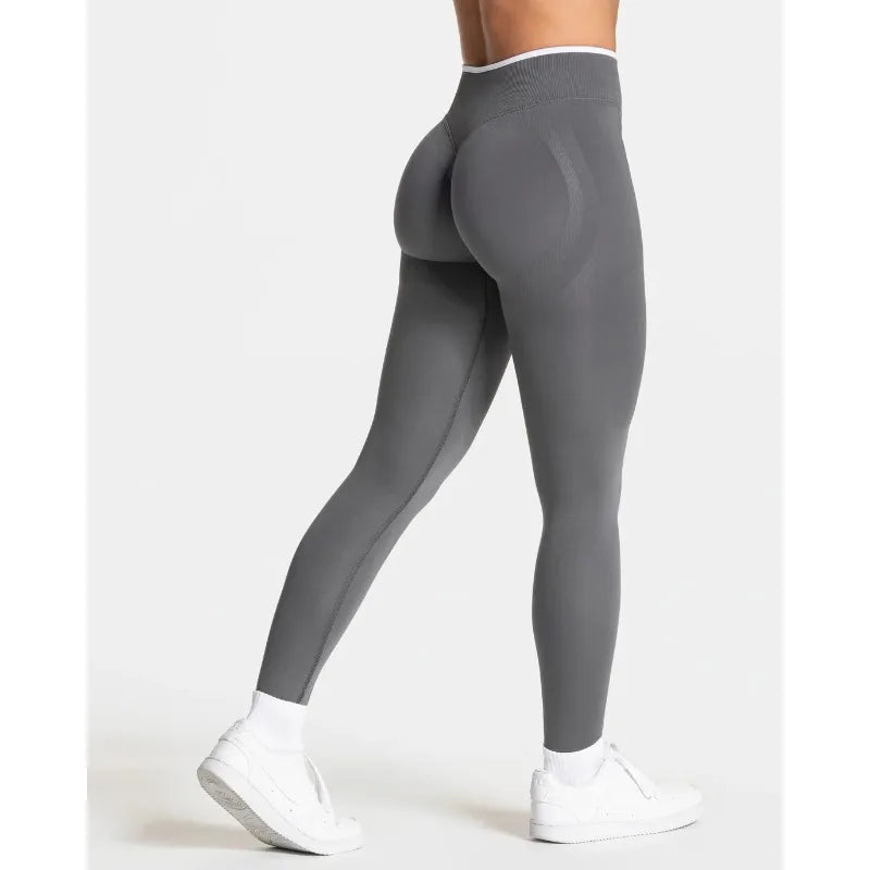 New Women's Color Blocking Yoga Leggings Seamless Knited Tights High
