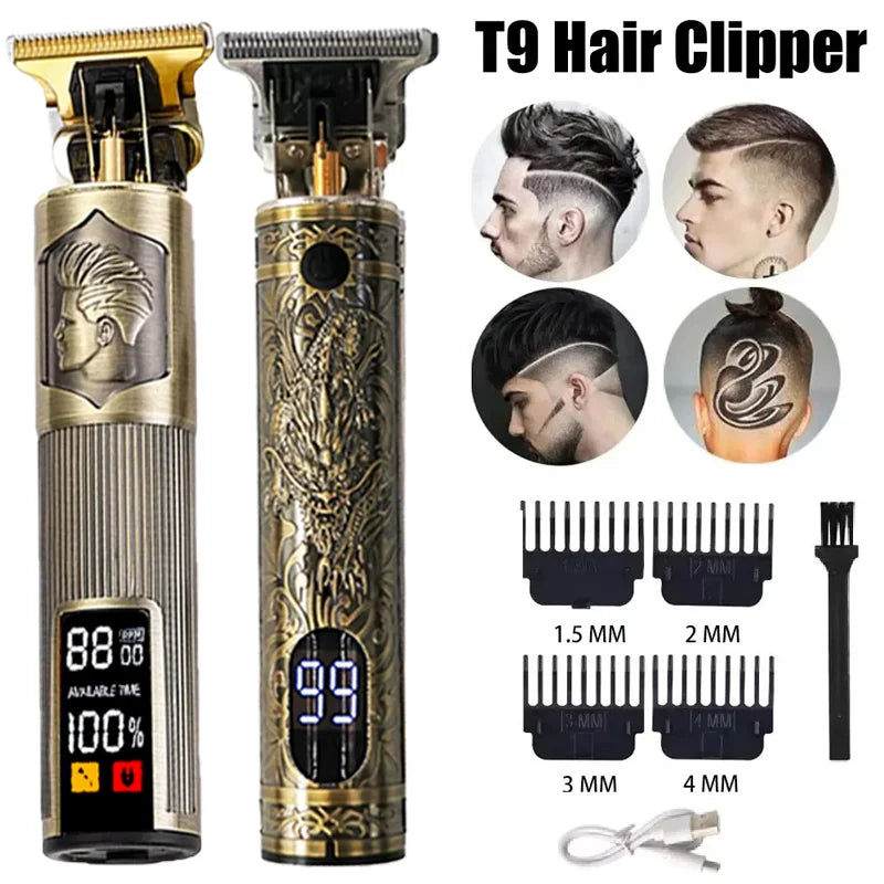 New！T9 Electric Hair Trimmer/Accessories | USB Professional Shaver |