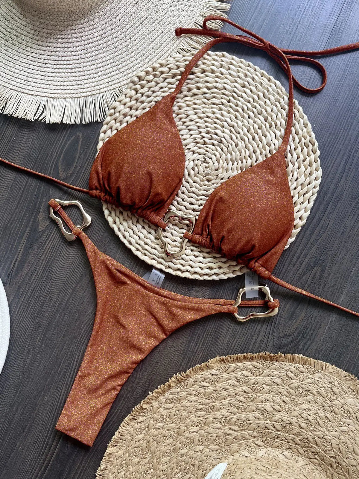 Sexy Halter Micro Bikini 2026 Women Swimsuit Solid Swimwear Thong