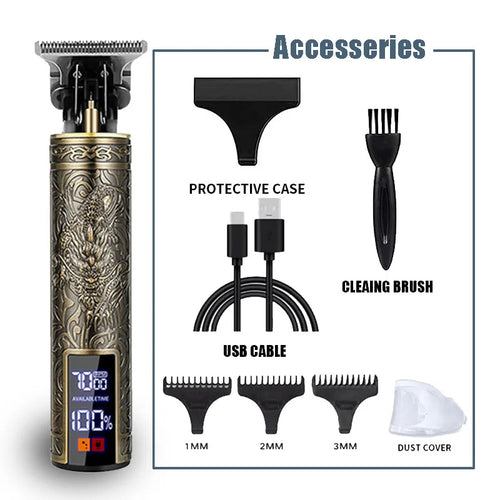 New！T9 Electric Hair Trimmer/Accessories | USB Professional Shaver |