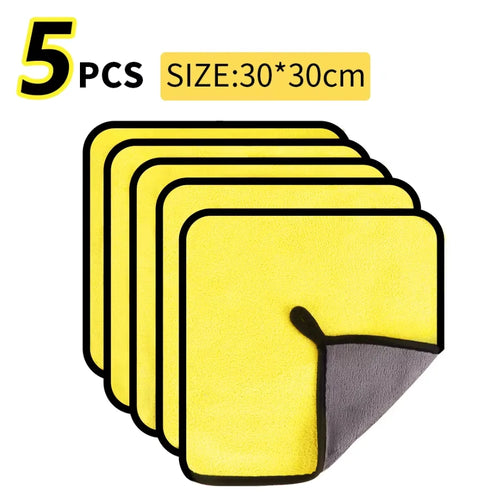 1/2/6pcs Microfiber Cleaning Towel Thicken Soft Drying Cloth Car Body