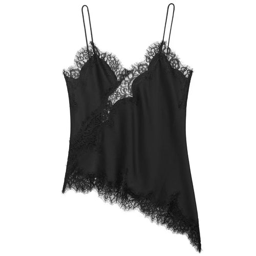 HXAO 2025 Woman Asymmetrical Slip Top Women Sexy Black Yellow Blue Top